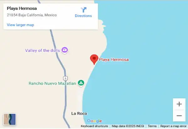 Playa Hermosa San Felipe Map and Location